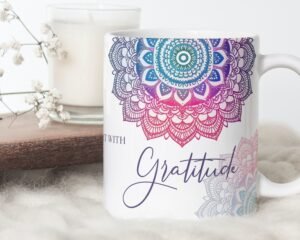 Sublimation Mug Design, Mandala PNG Template Design: Great Days Start With Gratitude. Wrap Transfer Mug Design PNG and Centralized PDF