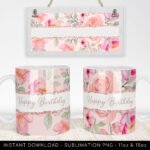 Floral Custom Text Photo Mug