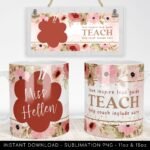 Custom Teacher Mug Gift PNG for Sublimation