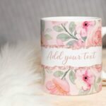 Floral Custom Text Photo Mug