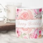 Floral Custom Text Photo Mug