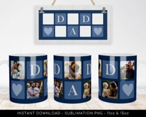 Blue Dad Photo Mug PNG