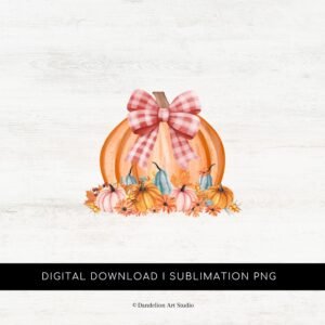 Retro Pumpkins PNG, Pumpkin Coquette Bow PNG, Fall Sublimation Design, Watercolor Pumpkin Png, Autumn Png, Halloween Png, Instant Download.