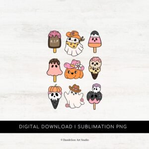 Halloween Sublimation PNG, Cute Ghost Collage PNG, Pumpkin Png, Trick or Treats PNG, Mini Ghost Png, Boujee Ghost Png, Instant Download.