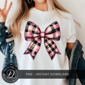 Fall Checkered Coquette PNG, Retro Fall Plaid Coquette Bow Png, Fall Shirt Design, Autumn Sublimation PNG, Girly Fall Png, Thanksgiving Png.
