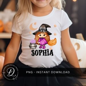 Halloween Witch PNG, Cute Witch PNG, Pumpkin Png, Trick or Treats PNG, Halloween Sublimation Kids Design, Little Witch Png, Instant Download