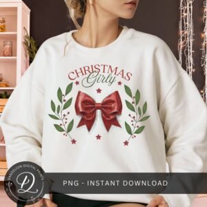 Christmas Girly PNG, Xmas Coquette Bow PNG, Christmas Santa  Bow PNG, Retro Christmas Sublimation,  retro Holidays Png, Girly Holiday Png.