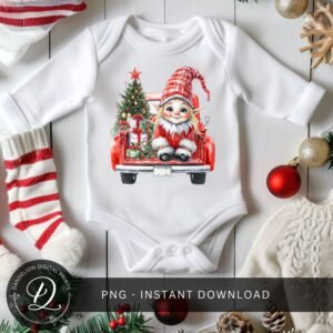 Christmas Gnome PNG, Xmas Santa Gnome PNG, Kids Christmas Sublimation, Retro Holidays Png, Christmas Tree Truck Png, Cute Xmas Gnome Png.