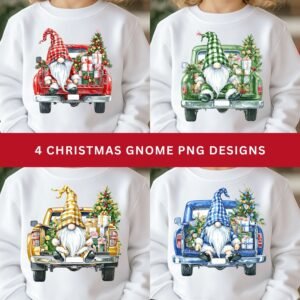 Christmas Gnome PNG Bundle, Xmas Santa Gnome PNG, Kids Christmas Sublimation, Retro Holidays Png, Christmas Tree Truck Png, Xmas Gnome Png.