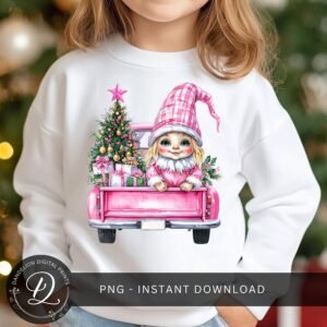 Christmas Gnome PNG, Xmas Santa Gnome PNG, Kids Christmas Sublimation, Retro Holidays Png, Christmas Tree Truck Png, Cute Xmas Gnome Png.