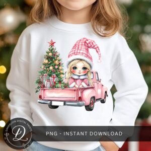 Christmas Gnome PNG, Xmas Santa Gnome PNG, Kids Christmas Sublimation, Retro Holidays Png, Christmas Tree Truck Png, Cute Xmas Gnome Png.