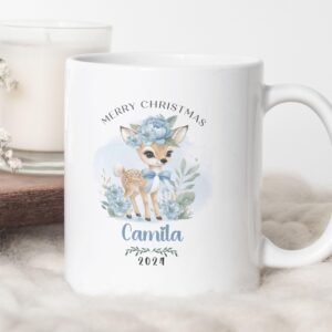 Personalized Christmas Deer Mug PNG, Xmas Custom Name PNG Mug, Christmas Sublimation Mug, Transfer Wrap Mug Template, Instant Download.