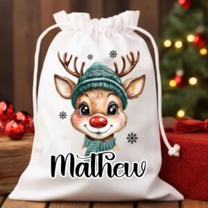 Christmas Reindeer Png, Santa Sack Personalized PNG, Custom Kids Name Sublimation, Toddler Xmas Png, Reindeer T-Shirt PNG, Personalized Xmas