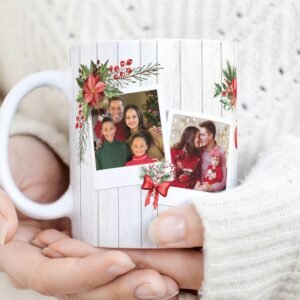Christmas PNG Mug for Sublimation, Xmas Personalized Photo PNG, Merry Christmas Transfer Wrap Mug PNG, Instant Download, Custom Mug Design.