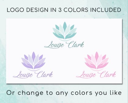 Editable Blue Lotus Logo