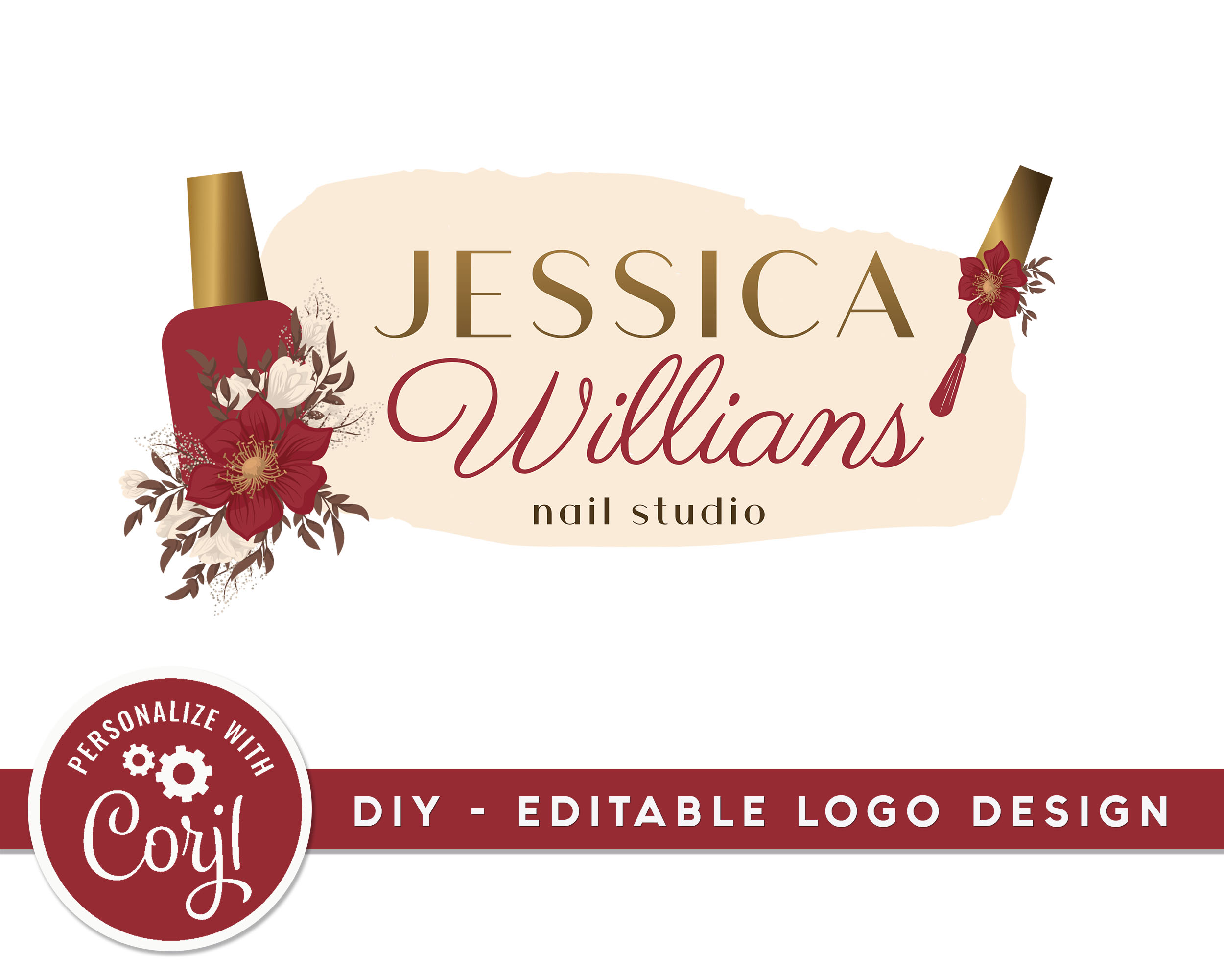 Editable Nail Artist Logo Template