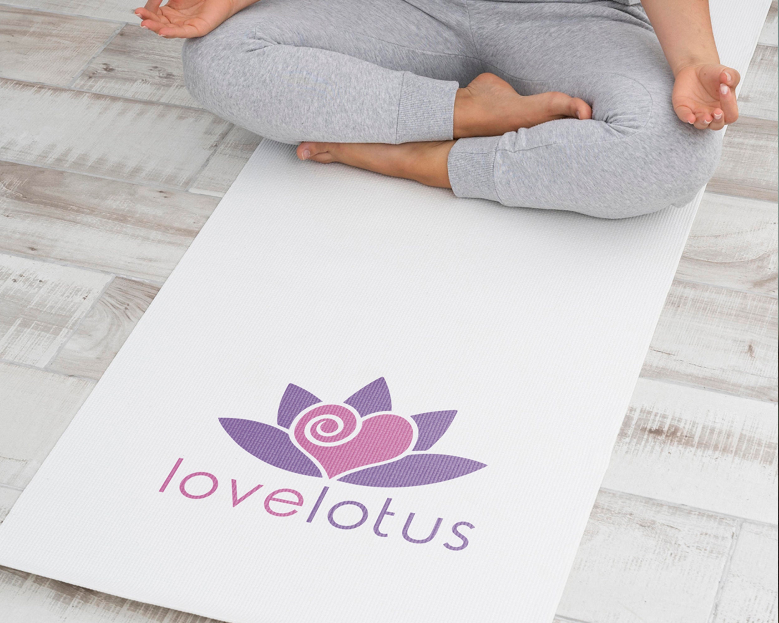Spa Logo Love Lotus Flower -  DIY Editable Design -  Wellness Center Logo Design -  Pilates Studio Logo -  Life Coaching Logo Design -  Purple Design