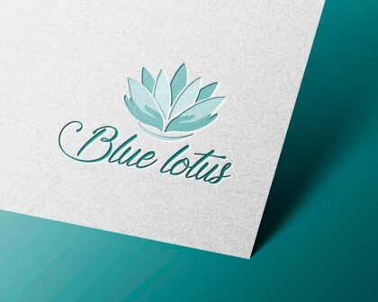 Blue Lotus Logo -  Yoga Logo -  Spa Logo -  Hand Logo -  Meditation Logo -  Lotus Design -  Care Logo -  Premade Logo -  Healing Logo -  Coaching Logo Design
