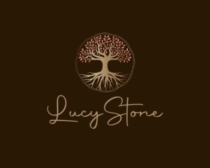 Tree of Life Logo Design - Wellness Life Coach Logo -  Psychology Logo -  Spa -  Premade Logo Design -  Watermark -  Golden Tree Leaves Logo Stamp
