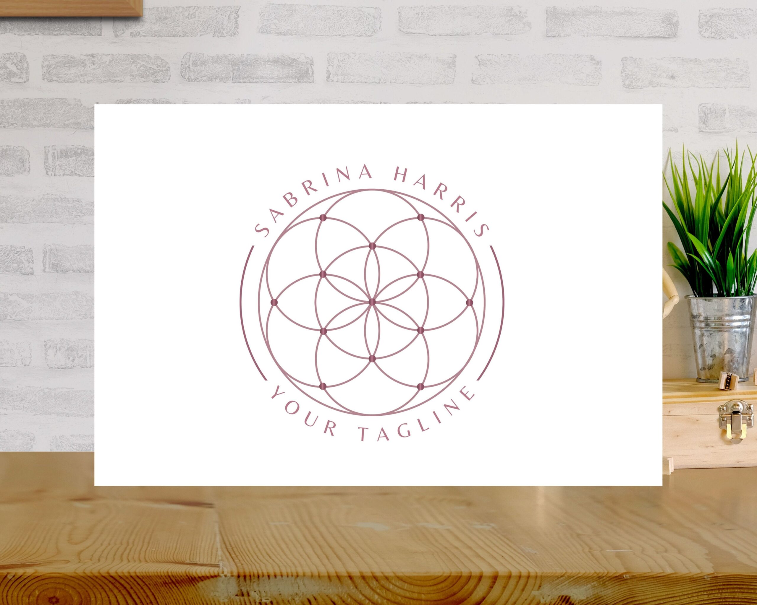PREMADE LOGO Flower of Life Design – Sacred Geometry Logo – Geometric ...