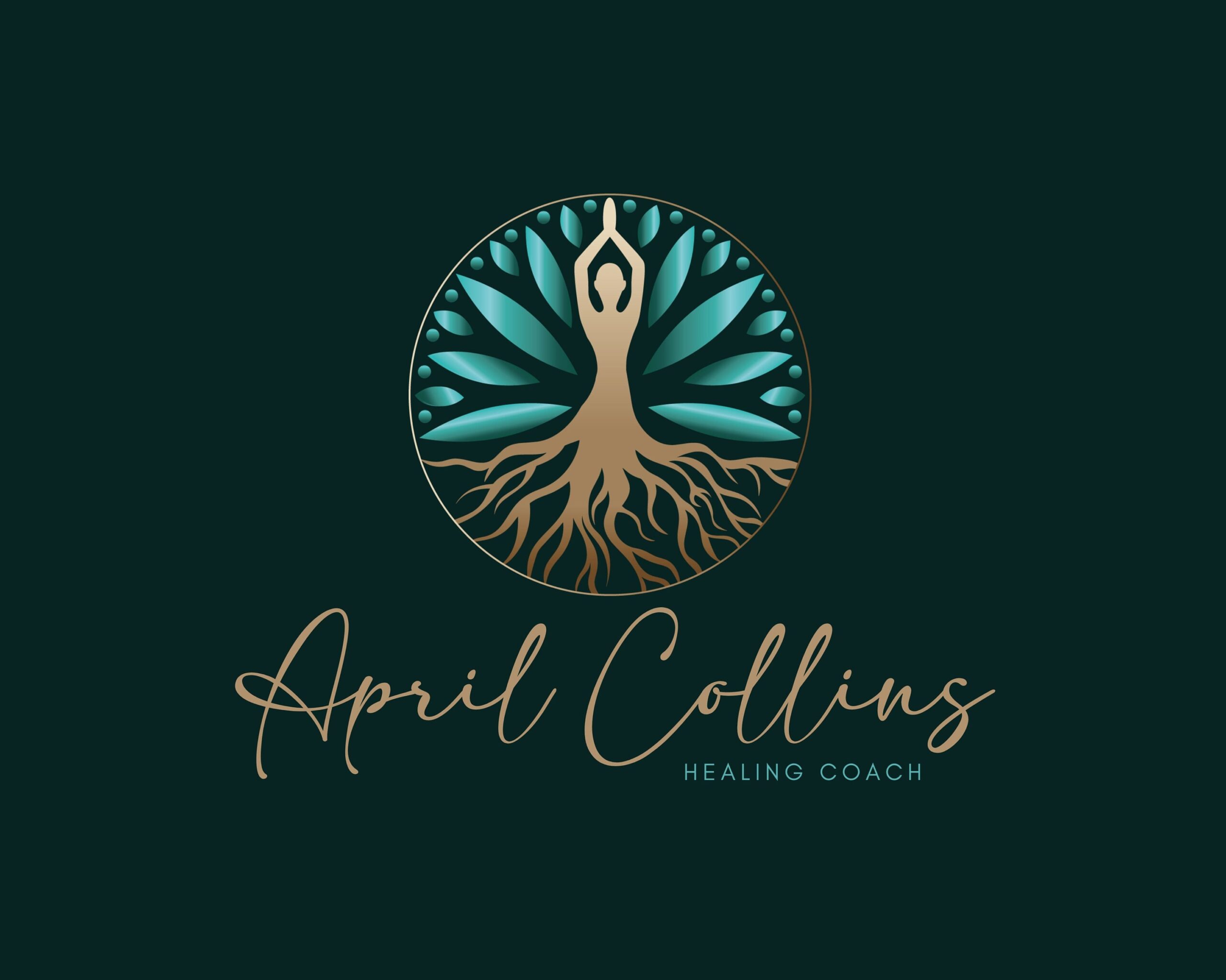 Premade Logo Design - Tree of Life Spiritual Green Teal - Wellness Life Coach Logo -  Psychology Logo -  Spa -  Watermark -  Human Tree Leaves