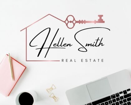REAL ESTATE Rose Gold Logo - Realtor Branding Kit - Logo -  Submarks -  Watermarks -  Stamps/Signs -  High-Quality Branding for Real Estate Agents