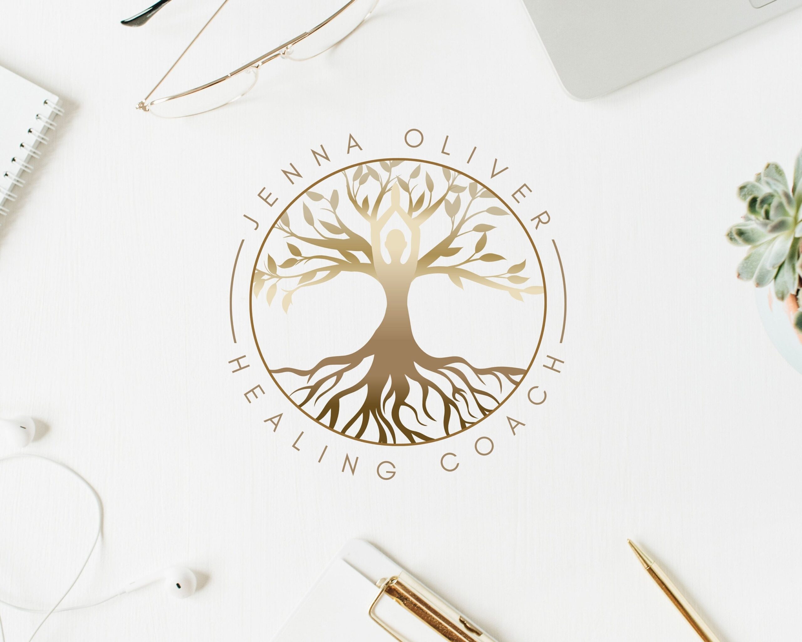 Tree of Life Logo -  Yoga Logo. Wellness Logo -  Life Coaching Logo -  Psychology Logo -  Premade Logo -  Golden Tree Logo -  Spa Logo -  Cosmetic Logo