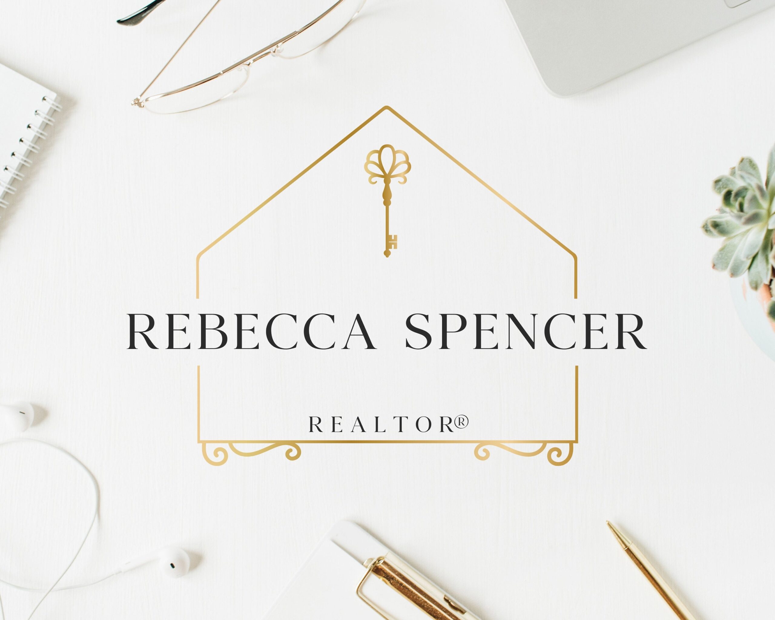 Premade Logo Design for Real Estate Agents - Minimalist Golden Logo -  Sub-Logo and Watermarks - High-Quality Branding for Real Estate Agents