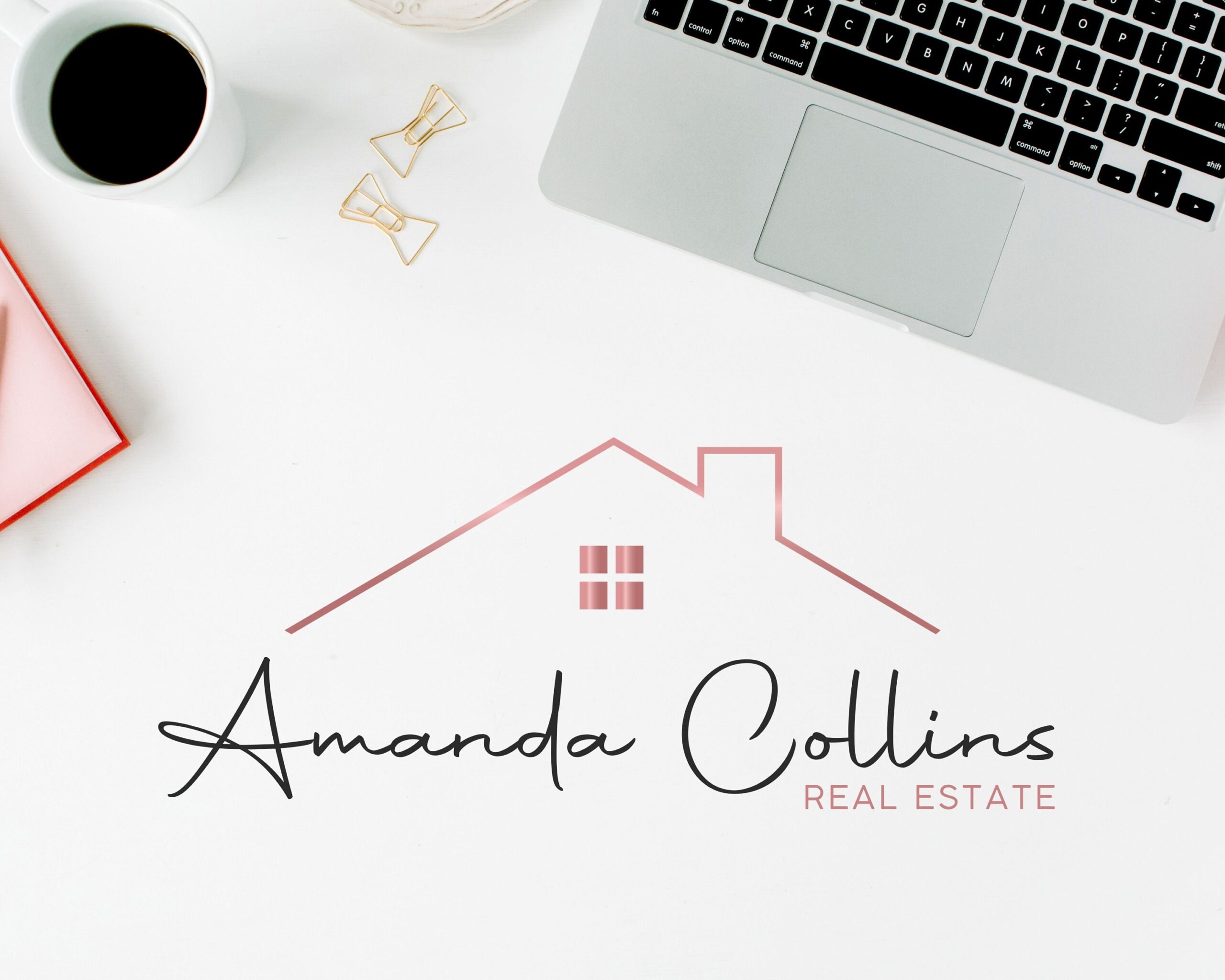 Rose Gold Logo Design for Real Estate Agents - Branding Kit - I will customize this design for you with your Business Name and Tagline