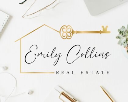 Premade Real Estate Logo - Gold Realtor - Logo -  Submark and Watermarks -  Logo Stamps -  High-Quality Branding for Real Estate Agents