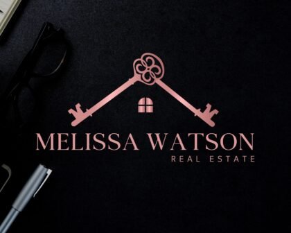 Real Estate Rose Gold Logo Design -  Realtor agent Logo -  Submark and Watermarks -  Logo Stamps -  High-Quality Branding for Real Estate Agents