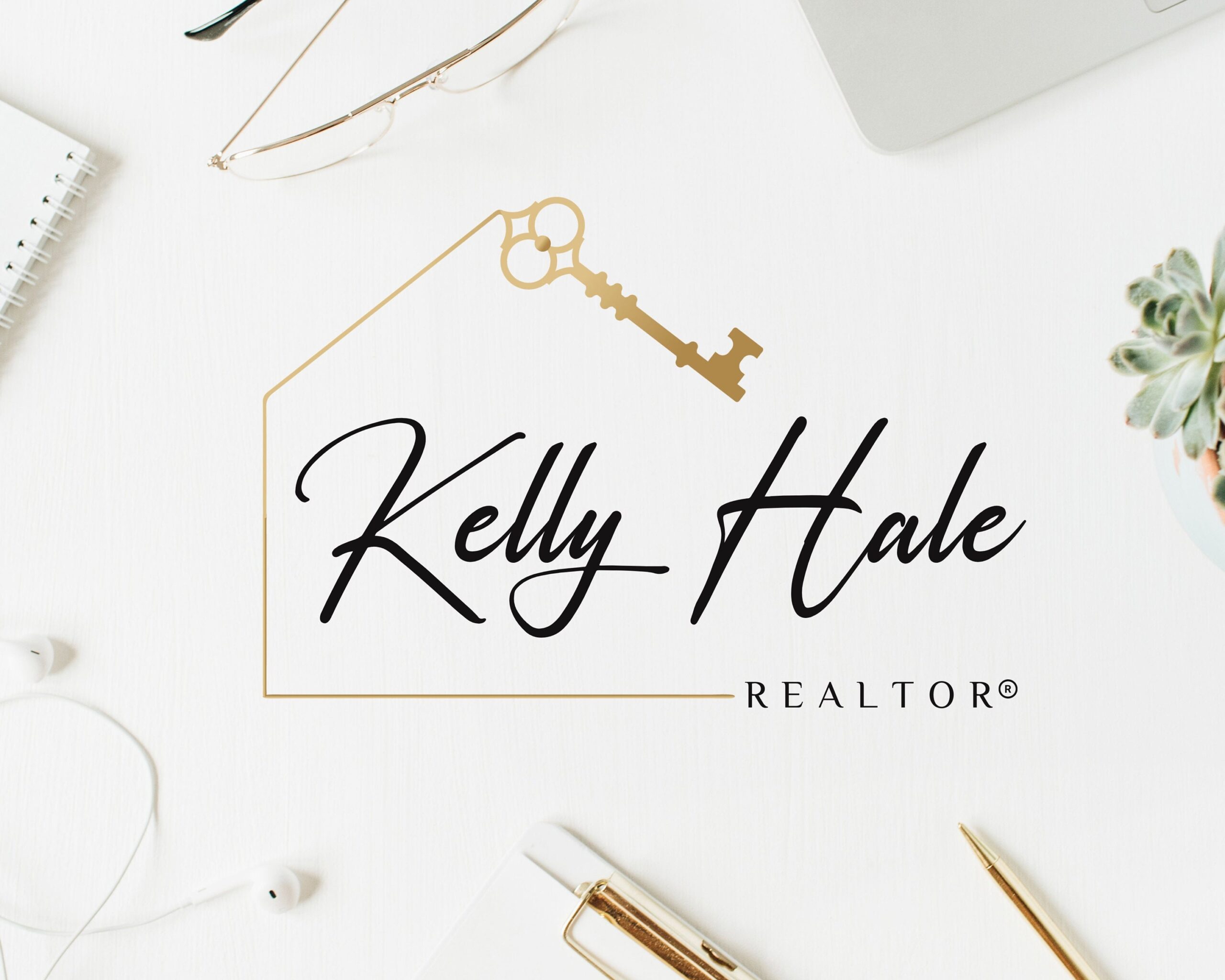 REALTOR Gold Signature Logo Design - Real Estate Logo -  Submark Logo and Watermarks -  Logo Stamps -  High-Quality Branding Real Estate Agents