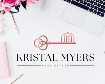 Premade Real Estate Logo Design - Rose Gold Realtor Agent Logo -  Sub-mark Logo Stamp and Watermarks - High-Quality Branding for Agents