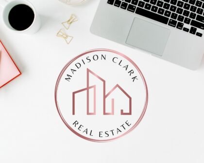Real Estate Rose Gold Logo Design. I will design this logo with your business name and tagline. Professional Branding for Real Estate Agents