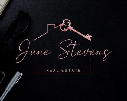 Real Estate Rose Gold Premade Logo Design - Branding for Real Estate Agents -  Modern Logo Designs for Brokers