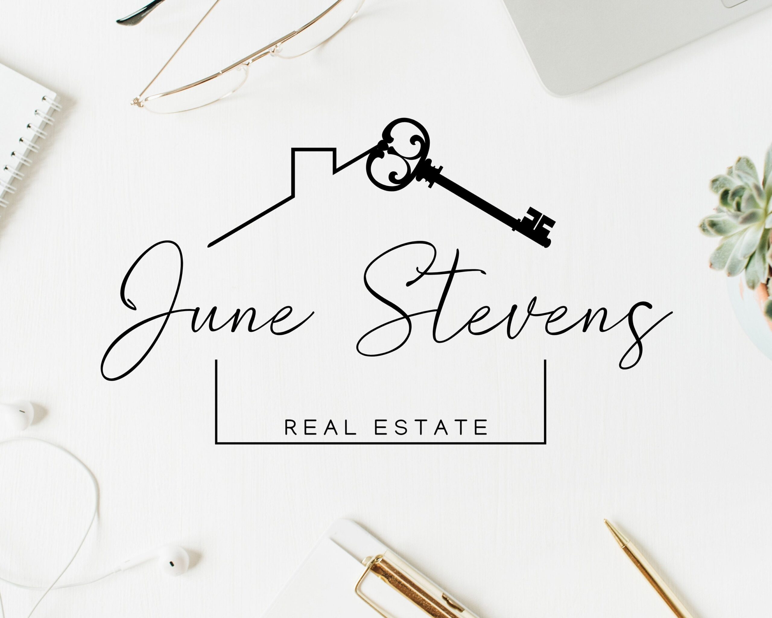 Real Estate Logo Design - Signature Home & Key - Logo -  Sub-mark and Watermarks -  High-Quality Branding for Real Estate Agents