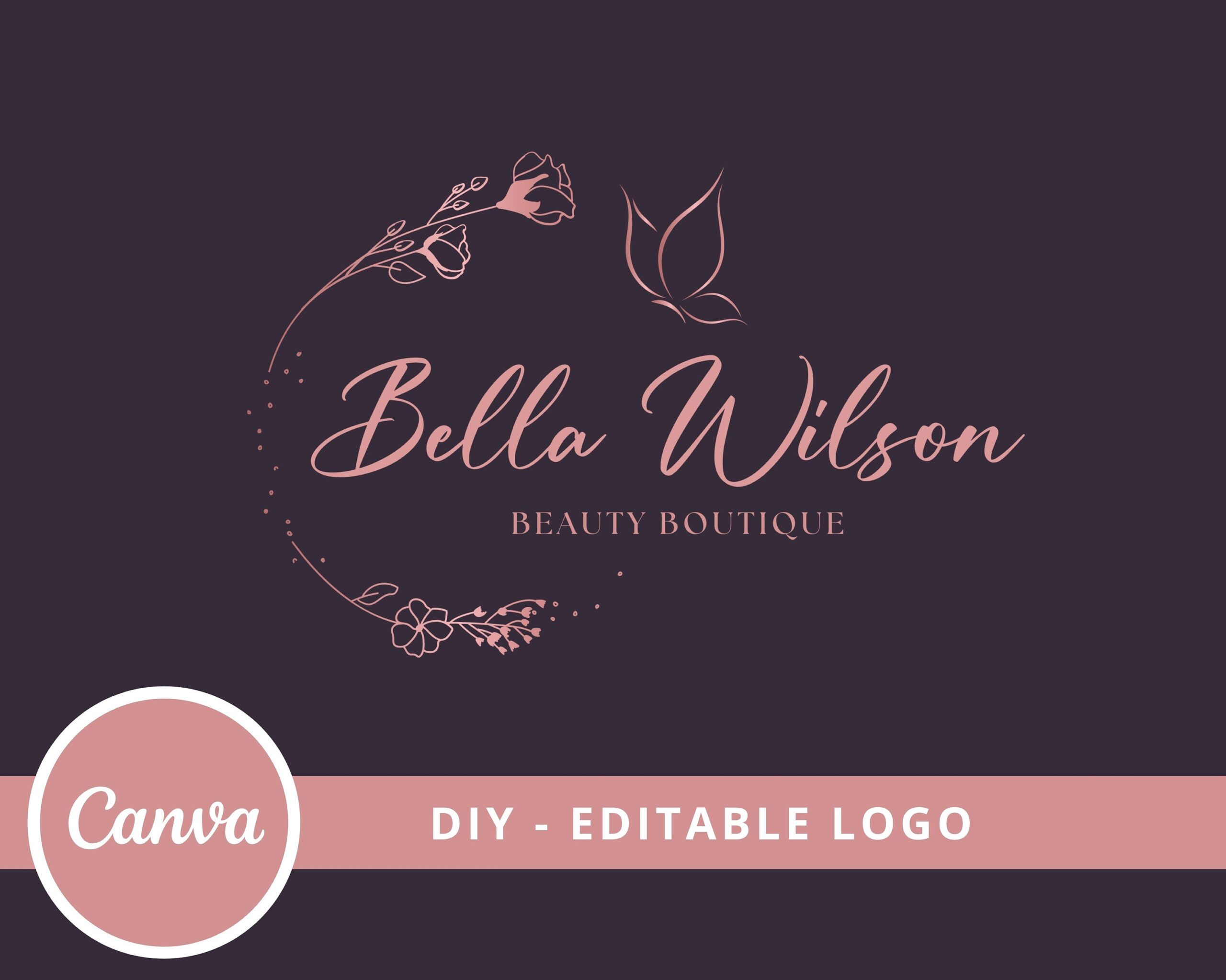 Editable Logo Design -  DIY Canva Logo Template -  Wellness Life Coach -  Spa -  Beauty Salon Logo - Instant Download - Love Lotus Original Design