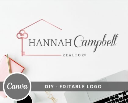 DIY REALTOR Logo Design -  Editable Template for Real Estate Agents -  Canva Logo Template -  Signature Logo - Instant Access -  Edit & Download