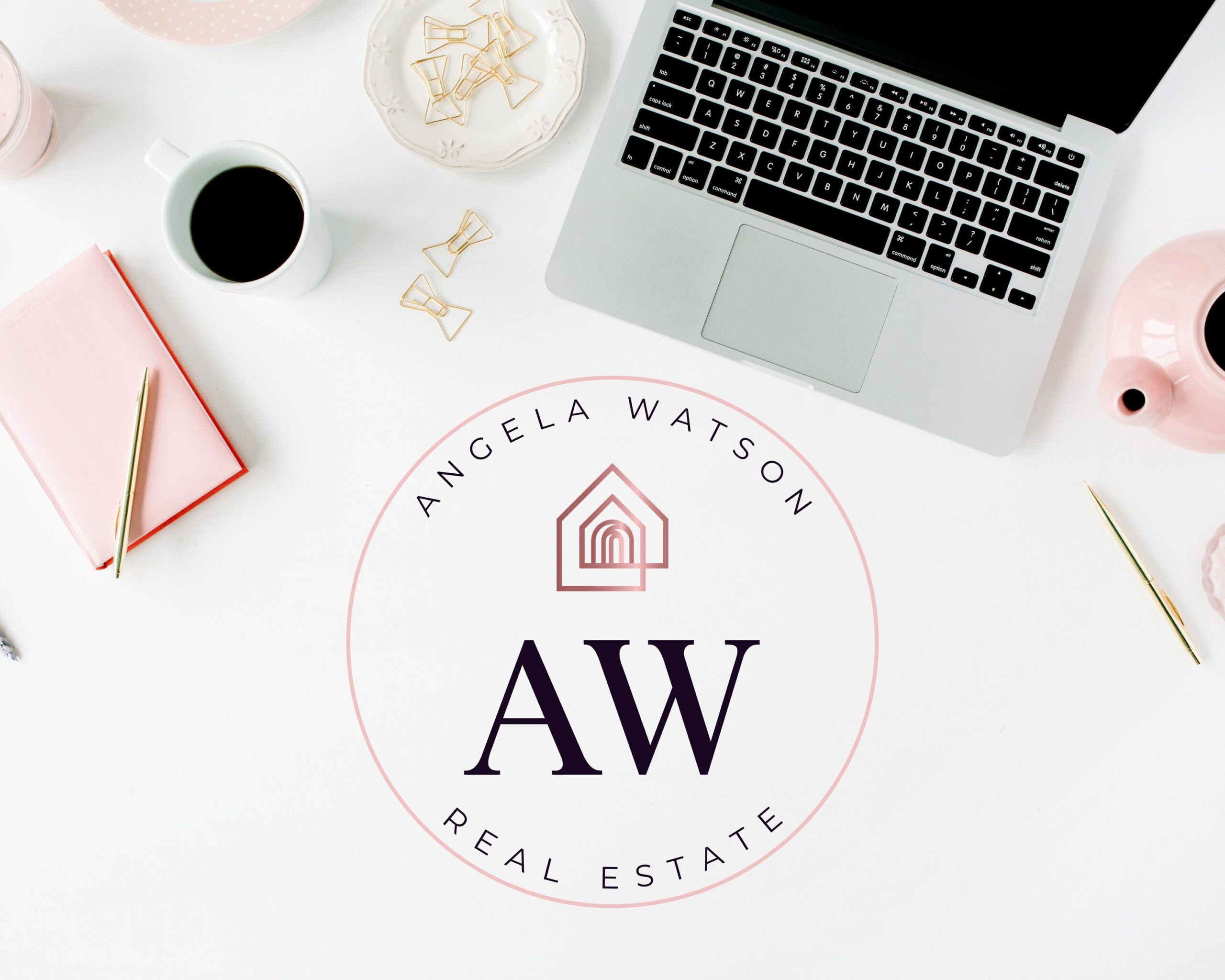 REAL ESTATE Premade Logo Design - Rose Gold Female Agent Logos -  Modern Logo -  I will personalize these designs for you