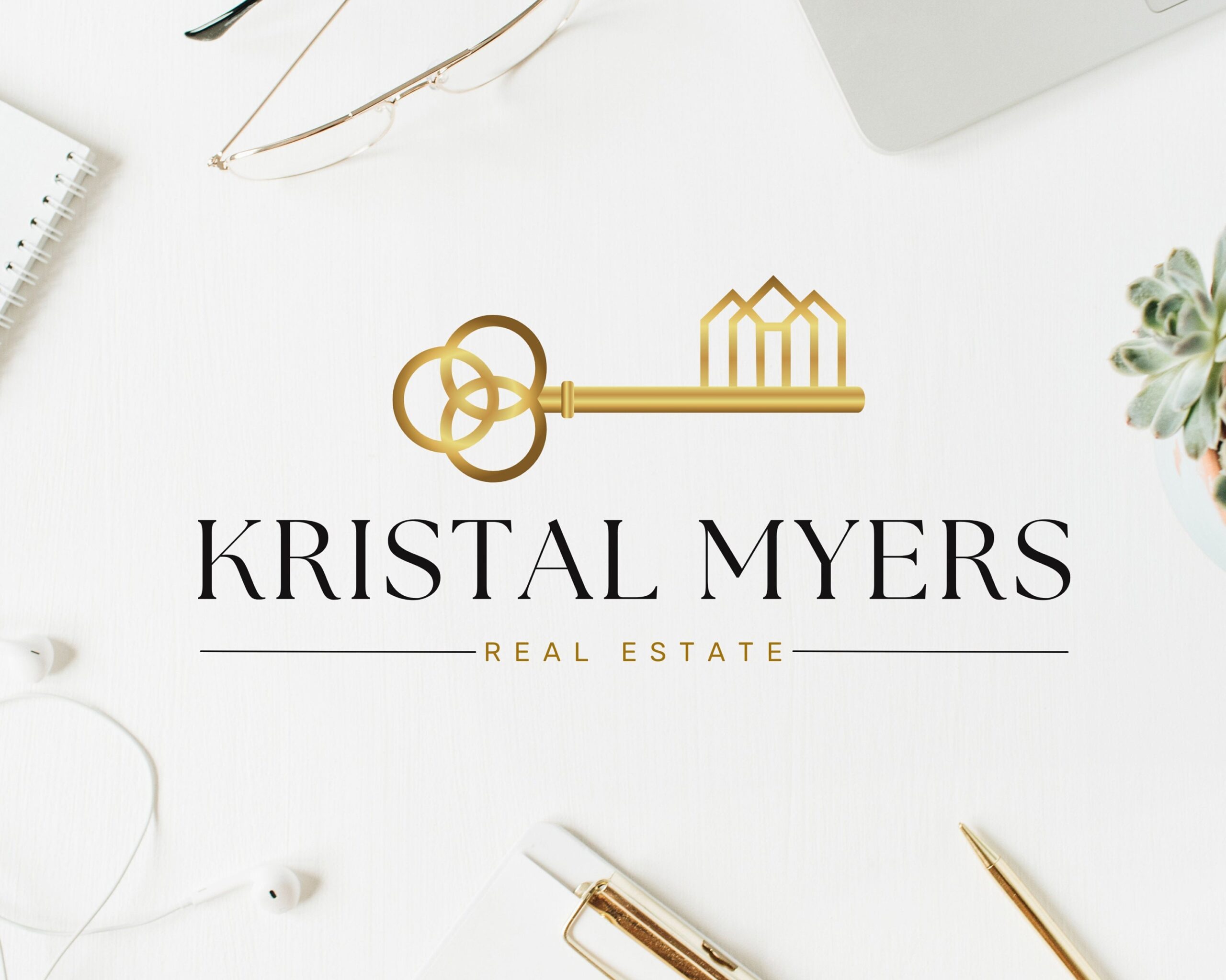 Premade Real Estate Logo - Gold Realtor - Logo -  Submark and Watermarks -  Logo Stamps -  High-Quality Branding for Real Estate Agents