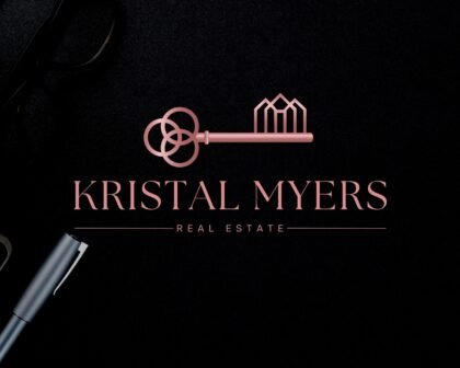 Premade Real Estate Logo Design - Rose Gold Realtor Agent Logo -  Sub-mark Logo Stamp and Watermarks - High-Quality Branding for Agents