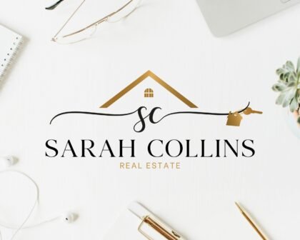 Real Estate Logo Design -  Realtor Logo House and Key - Main Logo -  Submark and Watermarks -  Premade Logo Design for Real Estate Agents