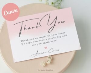 Thank You for your Order Card Template. Editable Thank You For Your Order Card Template. Etsy Small Business - Instant Access, Print Ready.