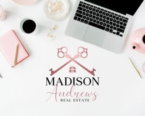 Premade Real Estate Logo - Realtor Rose Gold Logo - Submark Logo and Watermarks, Logo Stamps -  High-Quality Branding for Real Estate Agents