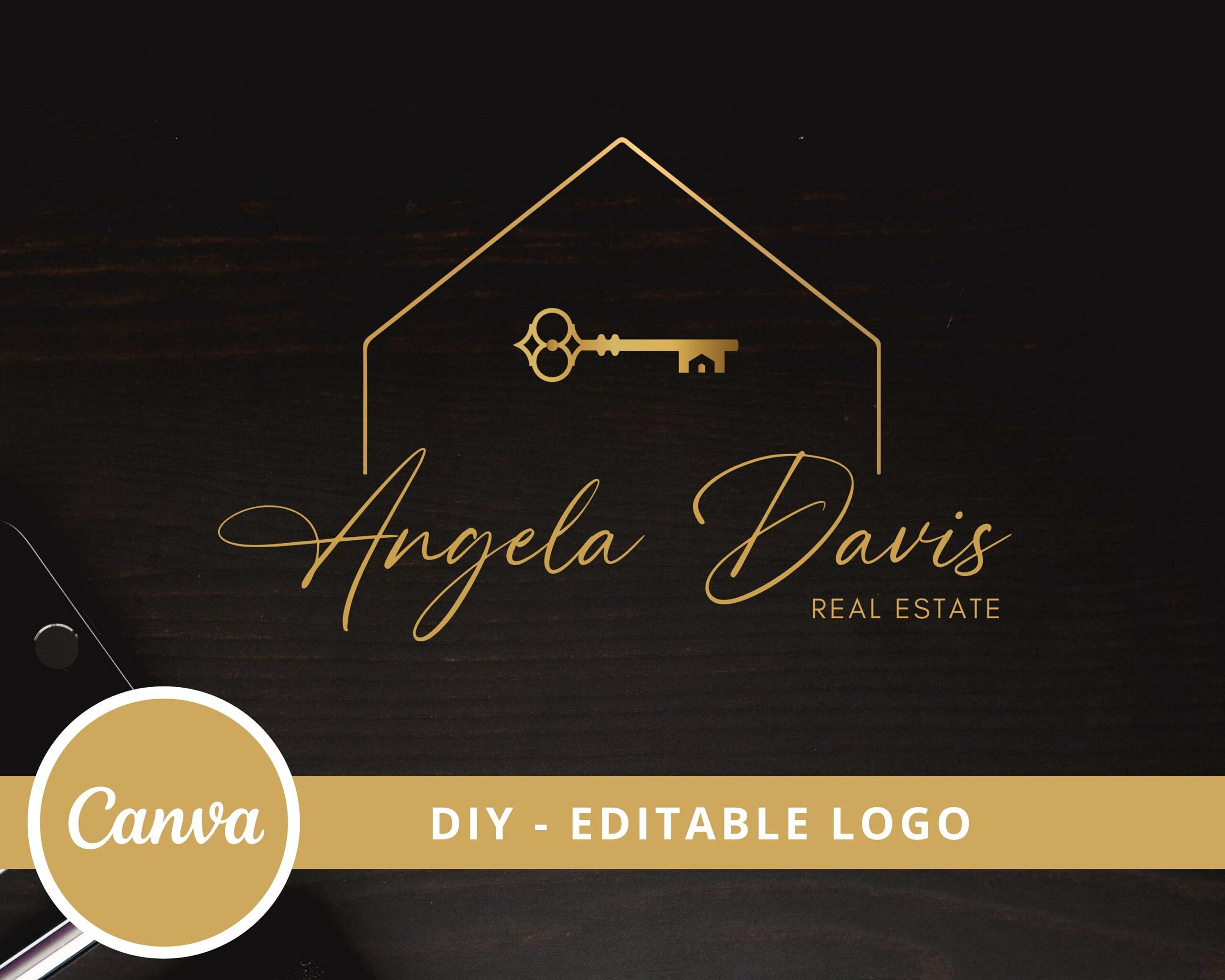 DIY Editable Logo Design for Real Estate Agents, Canva Logo Template, Instant Access, Easy to use,  Edit & Download, Real Estate Logo Design
