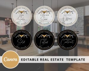 DIY Stamps for Real Estate Agents - 24 Editable Designs in Canva.com - Instagram Highlights - IG Covers - Sold, Just Listed, Coming Soon...