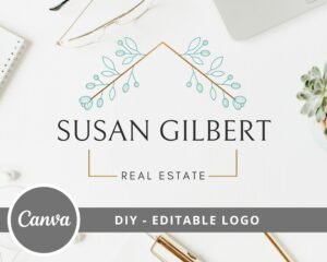 DIY Real Estate Logo Design, Canva Logo Template for Realtors, Editable Templates, Broker Marketing, DIY Design Template, Instant Access