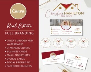 DIY Editable Real Estate Branding Kit Templates, Logo Design, Business Card, Email Signatures, Social Templates, Signs.. Instant Access