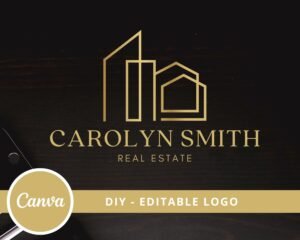 DIY Real Estate Logo Design, Logo Template, Fully Editable. Modern Building Agent Logo, Realtor Logo, Real Estate Branding, Instant Access