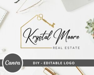 DIY Real Estate Logo Design Fully Editable Template, Signature Logo for Real Estate Agents, Branding and Marketing Material, Instant Access
